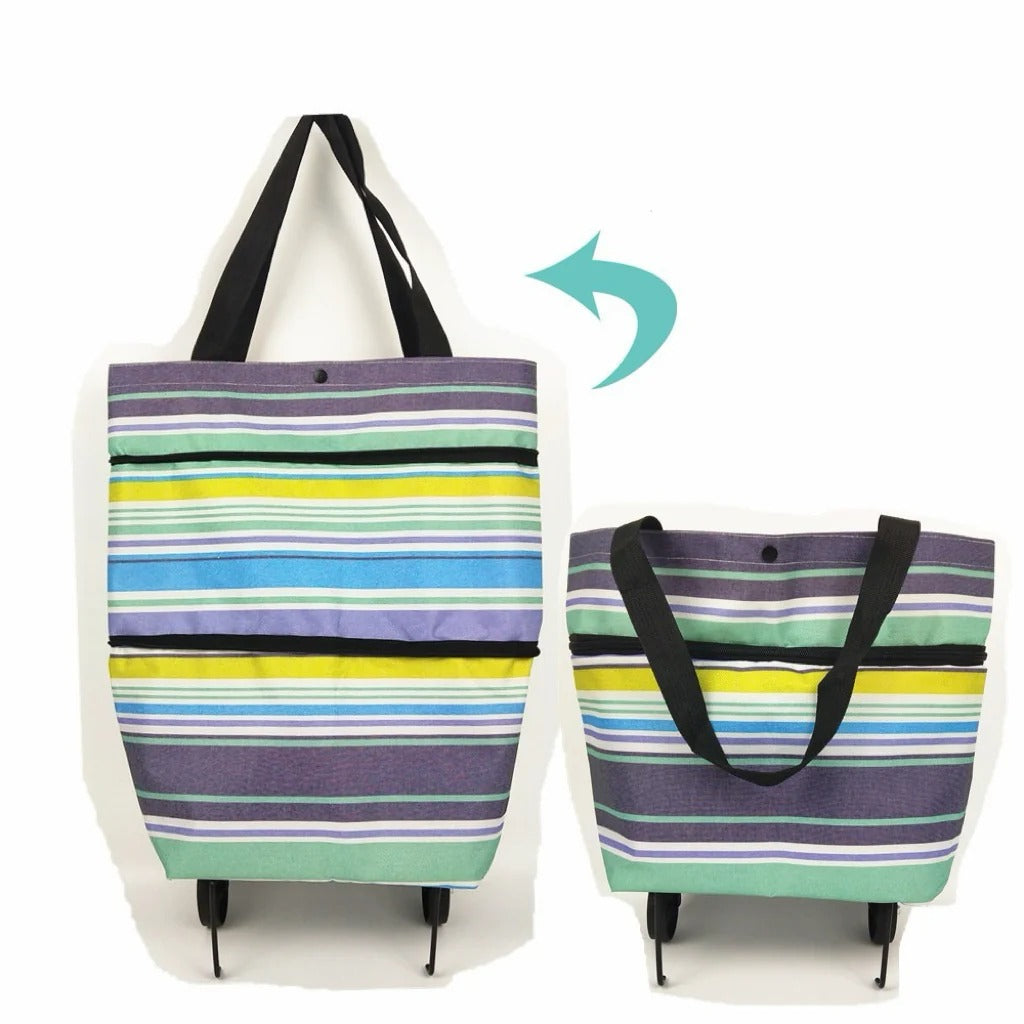 ๐ 2-in-1 Foldable Shopping Trolley Bag