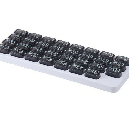 🔥✨Monthly Pill Organizer with Lid - Arthritis-Friendly Easy-Open Lids 31 Removable Daily Pill Pods Date Reminder & Travel Case for Vitamins & Medications
