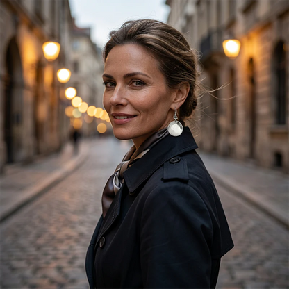 Vintage Hammered Metal Drop Earrings for Women