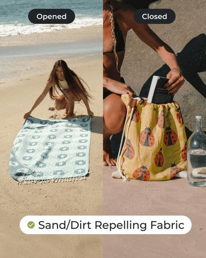 ⏰🏖️2-in-1 Convertible Towel & Backpack with Inner Zip Pocket & Sand-Repelling Fabric