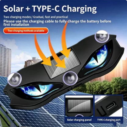 🎉 2026 Sale — Over 20,000 Sold! 🚗 Solar LED Car Warning Light – Devil Eye Design 🔥
