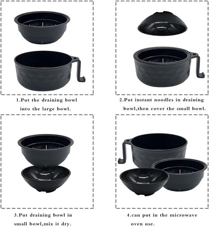 🍜 Microwave Ramen Cooker Bowl Set – Cook, Drain & Enjoy Noodles in Minutes