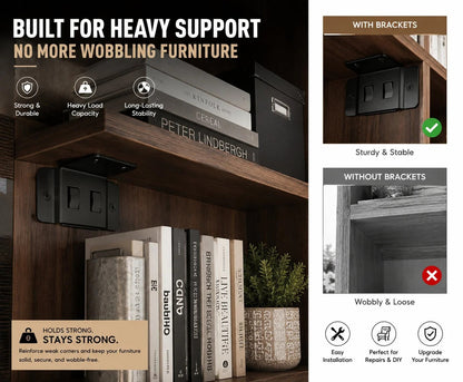 Heavy-Duty Stainless Steel Corner Brackets – Quick Fitting L Shape Furniture Joint Braces with Screws
