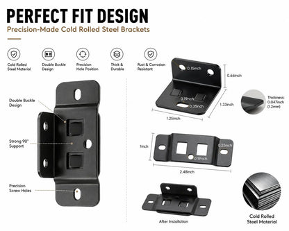 Heavy-Duty Stainless Steel Corner Brackets – Quick Fitting L Shape Furniture Joint Braces with Screws
