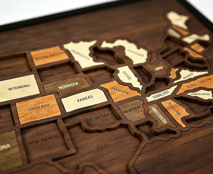 Wooden USA Travel Map Puzzle🧩A Stylish Way to Track Your Journey & Memories