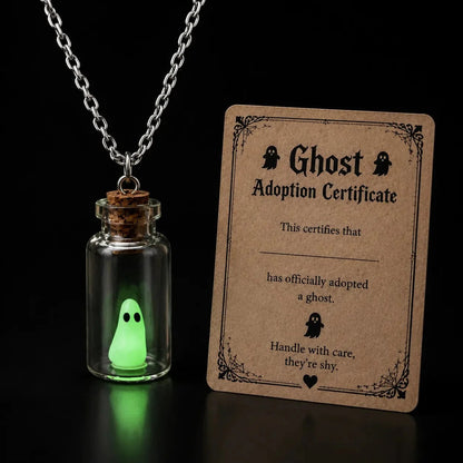 👻 Adopt a Ghost Necklace – Glow in the Dark Halloween Ghost Pendant