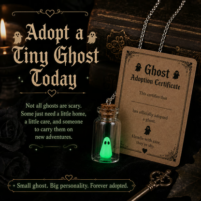 👻 Adopt a Ghost Necklace – Glow in the Dark Halloween Ghost Pendant