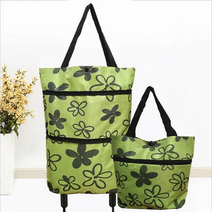 🛒 2-in-1 Foldable Shopping Trolley Bag