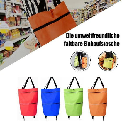 🛒 2-in-1 Foldable Shopping Trolley Bag