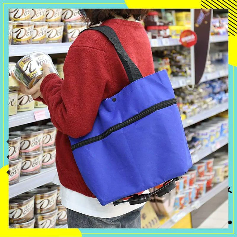 🛒 2-in-1 Foldable Shopping Trolley Bag