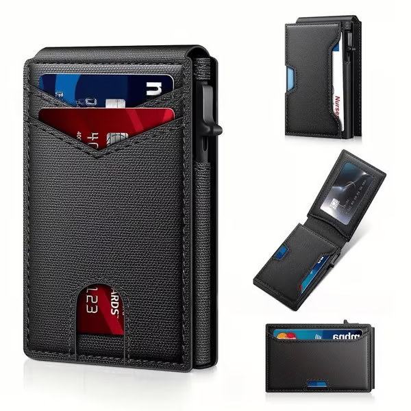 Black RFID minimalist wallet