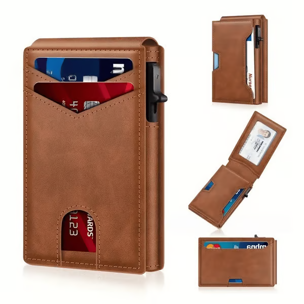 Brown RFID minimalist wallet